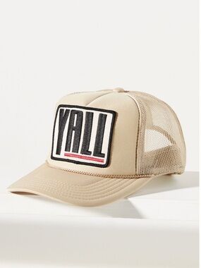 Friday Feelin’ Y’ALL Trucker Hat NEW Beige Anthropologie